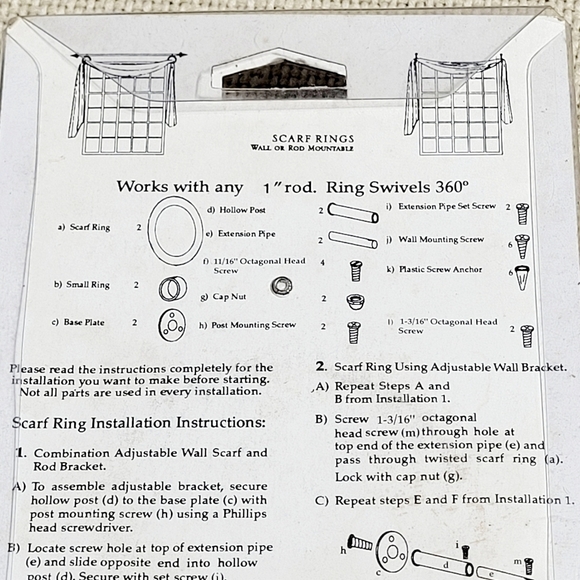 Satin Nickel Scarf Rings (set for 2 windows) New in Package - Picture 5 of 5